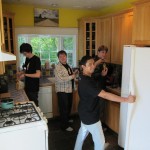 Fun in the kitchen at the RailsConf house in Portand
