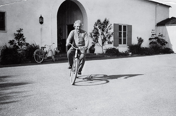 Einstein on a bike